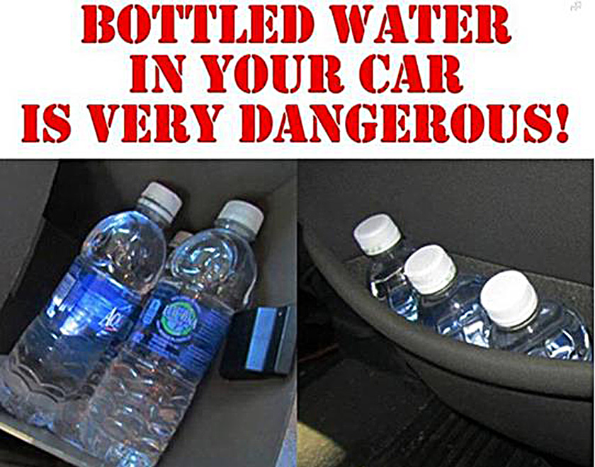 危険　ペットボトルの水